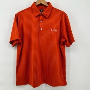 Page & Tuttle Cool‎ Swing Polo Mens M Orange Stripe Golf Norbeck Country Club